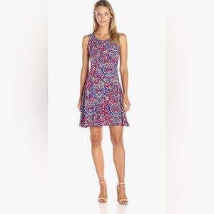 Splendid Paisley Mini Dress - Blue and Purple